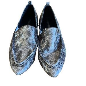 Jeffrey Campbell Barnett‎ Taupe Studded Leather Loafers Size 7.5 studs Snakeskin